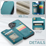 For iPhone 16 Plus CaseMe C22 Card Slots Holder RFID Anti-theft Phone Case(Green)