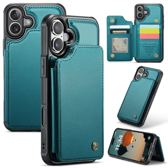 For iPhone 16 Plus CaseMe C22 Card Slots Holder RFID Anti-theft Phone Case(Green)