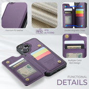 For iPhone 16 Plus CaseMe C22 Card Slots Holder RFID Anti-theft Phone Case(Purple)