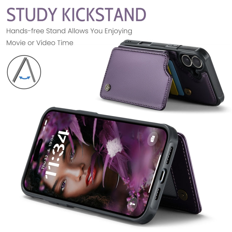 For iPhone 16 Plus CaseMe C22 Card Slots Holder RFID Anti-theft Phone Case(Purple)