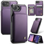 For iPhone 16e CaseMe C22 Card Slots Holder RFID Anti-theft Phone Case(Purple)