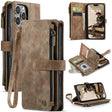 For iPhone 16 Pro CaseMe C30 Card Slots Zipper Wallet Leather Phone Case(Brown) - iPhone 16 Pro Cases by CaseMe | Online Shopping South Africa | PMC TechLife | Buy Now Pay Later Mobicred
