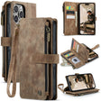 For iPhone 16 Pro Max CaseMe C30 Card Slots Zipper Wallet Leather Phone Case(Brown) - iPhone 16 Pro Max Cases by CaseMe | Online Shopping South Africa | PMC TechLife | Buy Now Pay Later Mobicred