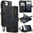 For iPhone 16e CaseMe C30 Card Slots Zipper Wallet Leather Phone Case(Black) - iPhone 16e Cases by CaseMe | Online Shopping South Africa | PMC TechLife | Buy Now Pay Later Mobicred