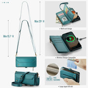For iPhone 16 Pro Max CaseMe C36 Card Slots Zipper Wallet RFID Anti-theft Leather Phone Case(Blue)