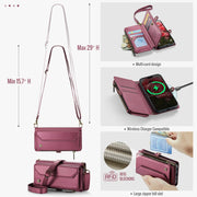 For iPhone 16 Pro CaseMe C36 Card Slots Zipper Wallet RFID Anti-theft Leather Phone Case(Red)