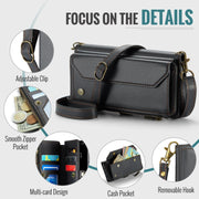 For iPhone 16 Pro CaseMe C36 Card Slots Zipper Wallet RFID Anti-theft Leather Phone Case(Black)