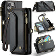 For iPhone 16 Pro CaseMe C36 Card Slots Zipper Wallet RFID Anti-theft Leather Phone Case(Black) - iPhone 16 Pro Cases by CaseMe | Online Shopping South Africa | PMC TechLife | Buy Now Pay Later Mobicred