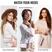 For iPhone 16 Plus CaseMe C36 Card Slots Zipper Wallet RFID Anti-theft Leather Phone Case(Pink)