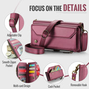 For iPhone 16 Plus CaseMe C36 Card Slots Zipper Wallet RFID Anti-theft Leather Phone Case(Red)