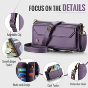 For iPhone 16 CaseMe C36 Card Slots Zipper Wallet RFID Anti-theft Leather Phone Case(Purple)
