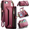 For iPhone 16e CaseMe C36 Card Slots Zipper Wallet RFID Anti-theft Leather Phone Case(Red) - iPhone 16e Cases by CaseMe | Online Shopping South Africa | PMC TechLife | Buy Now Pay Later Mobicred