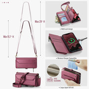 For iPhone 16e CaseMe C36 Card Slots Zipper Wallet RFID Anti-theft Leather Phone Case(Red)