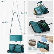 For iPhone 16e CaseMe C36 Card Slots Zipper Wallet RFID Anti-theft Leather Phone Case(Blue)