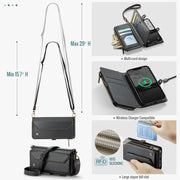 For iPhone 16e CaseMe C36 Card Slots Zipper Wallet RFID Anti-theft Leather Phone Case(Black)