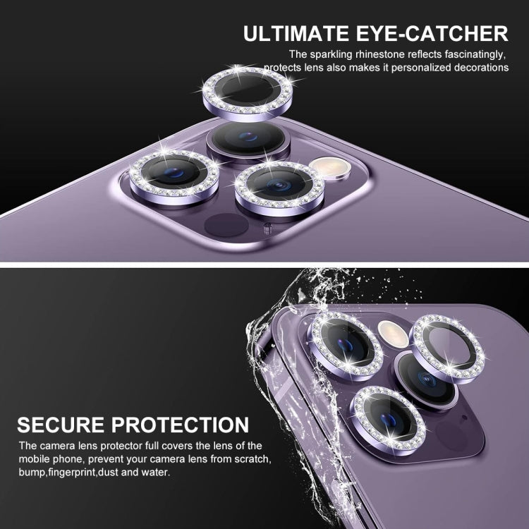 For iPhone 16 / 16 Plus ENKAY AR Anti-reflection Individual Diamond Ring Camera Lens Glass Full Film(Silver)