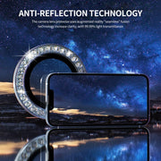 For iPhone 16 / 16 Plus ENKAY AR Anti-reflection Individual Diamond Ring Camera Lens Glass Full Film(Red)