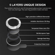 For iPhone 16 / 16 Plus ENKAY AR Anti-reflection Individual Diamond Ring Camera Lens Glass Full Film(Black)