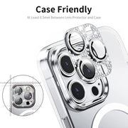 For iPhone 16 / 16 Plus ENKAY Hat-Prince Blink Diamond Camera Lens Aluminium Alloy Tempered Glass Film(Silver)