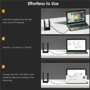 WAVLINK WN695X2 AX5400 USB WiFi 6 Dongle 4 Antennas Receiver Tri-Band Wireless Adapter