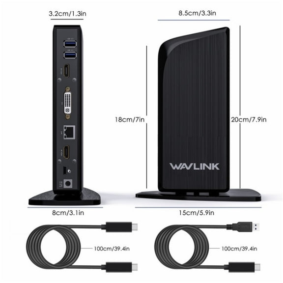 WAVLINK UG39PD1 13 in 1 Type-C Triple Monitors 4K HD Docking Station, Plug:AU Plug