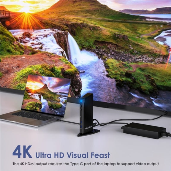 WAVLINK UG39PD1 13 in 1 Type-C Triple Monitors 4K HD Docking Station, Plug:AU Plug
