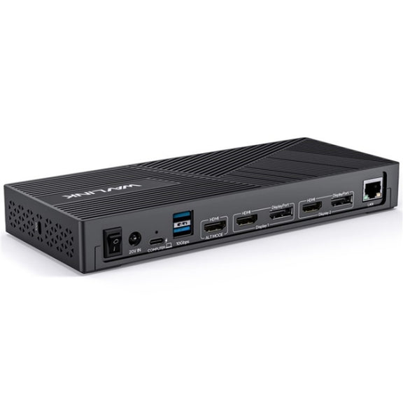 WAVLINK UG69PD25 Pro 100W PD Charging Triple 4K Display Laptop Docking Station, Plug:UK Plug