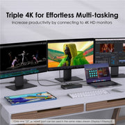 WAVLINK UG69PD25 Pro 100W PD Charging Triple 4K Display Laptop Docking Station, Plug:EU Plug