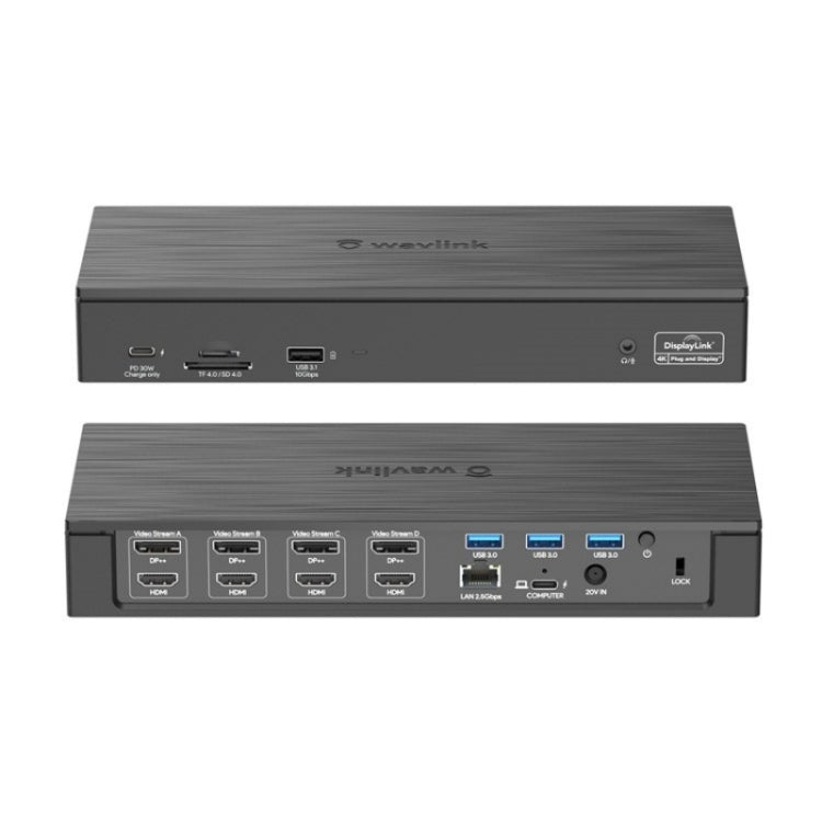 WAVLINK UG69PD8 Pro 18-in-1 DP / HD 5K Quadruple Display USB C Universal Docking Station, Plug:US Plug
