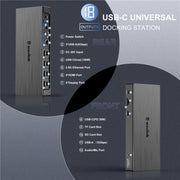 WAVLINK UG69PD8 Pro 18-in-1 DP / HD 5K Quadruple Display USB C Universal Docking Station, Plug:AU Plug
