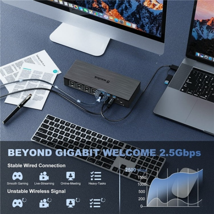 WAVLINK UG69PD8 Pro 18-in-1 DP / HD 5K Quadruple Display USB C Universal Docking Station, Plug:EU Plug