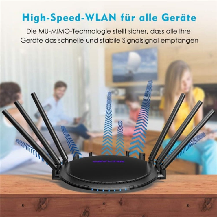 WAVLINK WN531A6 Dual Band Wireless Repeater AC2100 Gigabit Ethernet Port WiFi Router, Plug:EU Plug