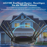 WAVLINK WN531A6 Dual Band Wireless Repeater AC2100 Gigabit Ethernet Port WiFi Router, Plug:UK Plug