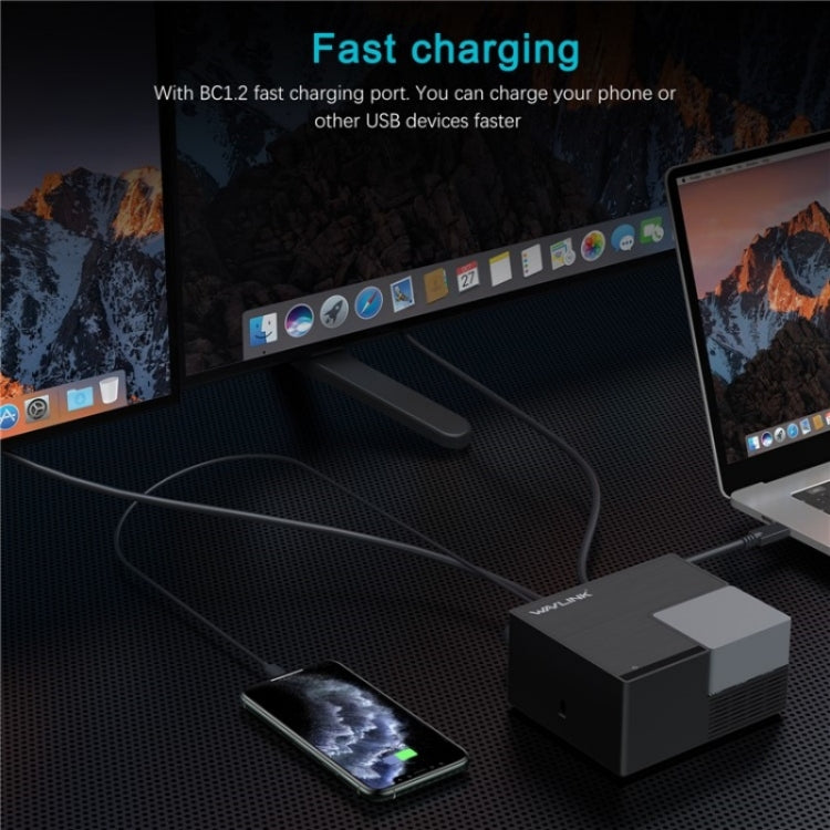 WAVLINK UG76PD2 3.5mm Audio, Gigabit Network Port Dual HD Universal Docking Station(EU Plug)