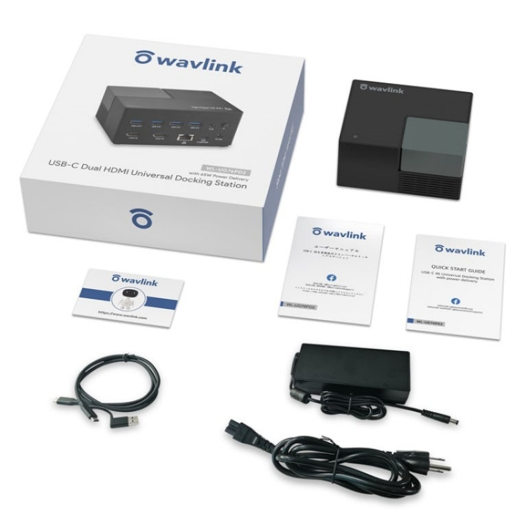 WAVLINK UG76PD2 3.5mm Audio, Gigabit Network Port Dual HD Universal Docking Station(AU Plug)