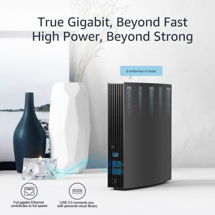 WAVLINK WN538A8 With LCD Screen AC3200 Home Dual Band Gigabit Smart WiFi Router, Plug:AU Plug