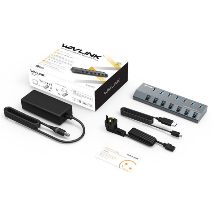 WAVLINK UH3076 5Gbps 7-port USB 3.0 Hub with Independent Switch and LED Indicator(AU Plug)