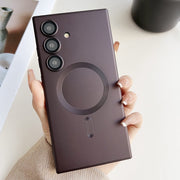 For Samsung Galaxy S25+ 5G Metallic Paint Magsafe Liquid TPU Phone Case(Brown)