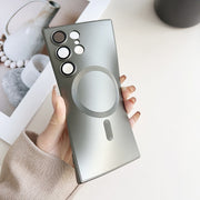 For Samsung Galaxy S25+ 5G Metallic Paint Magsafe Liquid TPU Phone Case(Pink)
