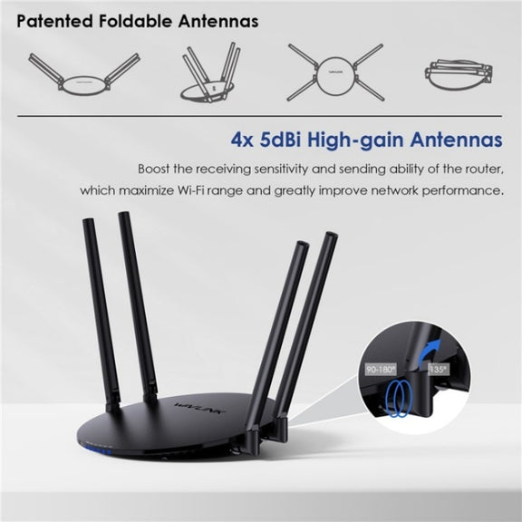 WAVLINK WN530HG3 AC1200 Dual Band AP Router 1000Mbps WAN / LAN Ethernet Port, Plug:AU Plug