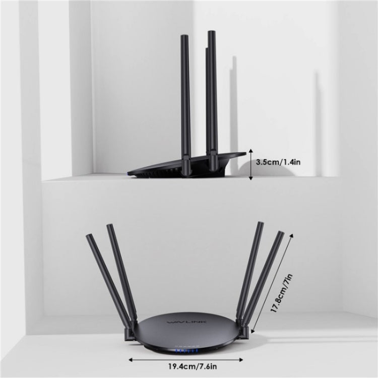 WAVLINK WN530HG3 AC1200 Dual Band AP Router 1000Mbps WAN / LAN Ethernet Port, Plug:US Plug