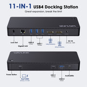 WAVLINK UTD22 Support 96W Laptop Charging USB4 Docking Station Dual Monitor USB-C Hub(AU Plug)