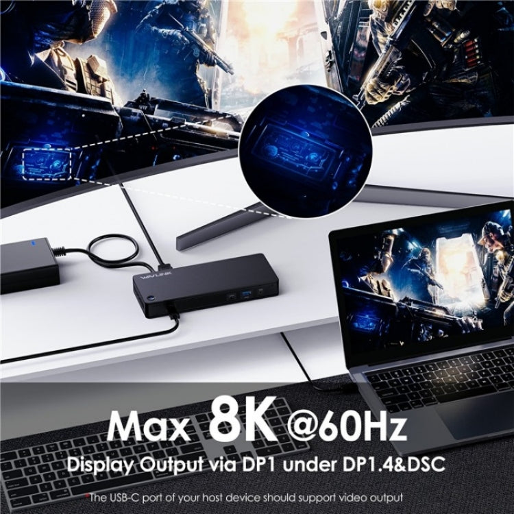 WAVLINK UTD22 Support 96W Laptop Charging USB4 Docking Station Dual Monitor USB-C Hub(AU Plug)