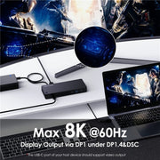 WAVLINK UTD22 Support 96W Laptop Charging USB4 Docking Station Dual Monitor USB-C Hub(AU Plug)