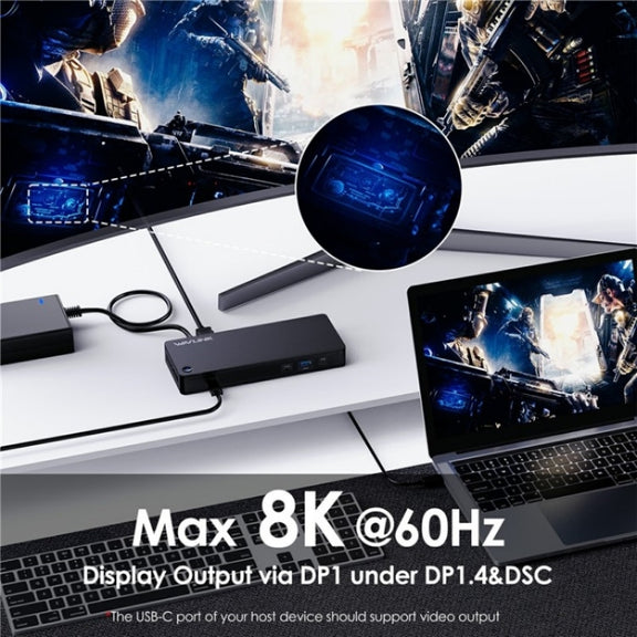 WAVLINK UTD22 Support 96W Laptop Charging USB4 Docking Station Dual Monitor USB-C Hub(AU Plug)