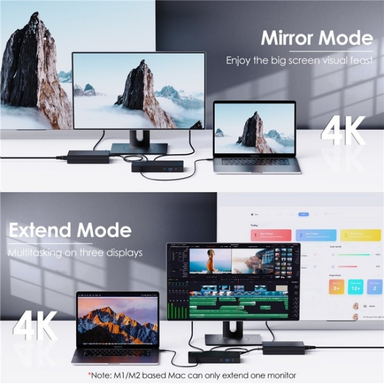 WAVLINK UTD22 Support 96W Laptop Charging USB4 Docking Station Dual Monitor USB-C Hub(EU Plug)