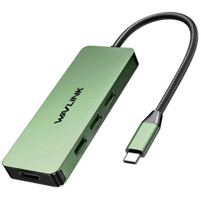 WAVLINK UHP3416 7-in-1 PD100W Charging SD / TF Card Reader 4K HD Type-C Docking Station(Blackish Green)