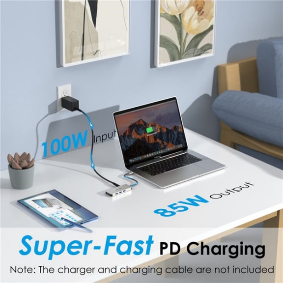 WAVLINK UHP3416 7-in-1 PD100W Charging SD / TF Card Reader 4K HD Type-C Docking Station(Blue)