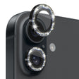 For iPhone 16 / 16 Plus NORTHJO Glitter Camera Lens Protector Tempered Glass Metal Ring Film(Black) - iPhone 16 Tempered Glass by NORTHJO | Online Shopping South Africa | PMC TechLife | Buy Now Pay Later Mobicred