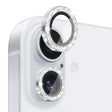 For iPhone 16 / 16 Plus NORTHJO Glitter Camera Lens Protector Tempered Glass Metal Ring Film(Silver) - iPhone 16 Tempered Glass by NORTHJO | Online Shopping South Africa | PMC TechLife | Buy Now Pay Later Mobicred